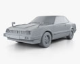 Honda Prelude 1978 3D-Modell clay render