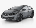 Honda Civic ハッチバック 2018 3Dモデル wire render