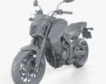 Honda CB 650F 2015 3D-Modell clay render