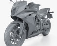 Honda CBR650F 2015 3D-Modell clay render
