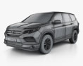 Honda Pilot LX 2019 3D模型 wire render