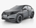 Honda HR-V EX-L com interior 2018 Modelo 3d wire render