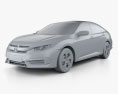 Honda Civic LX 2019 3d model clay render