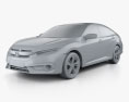 Honda Civic sedan Touring 2019 3D-Modell clay render
