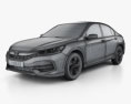 Honda Accord LX mit Innenraum 2019 3D-Modell wire render