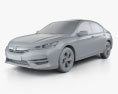 Honda Accord LX з детальним інтер'єром 2019 3D модель clay render