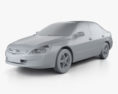 Honda Accord 2007 3D-Modell clay render