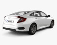 Honda Civic LX с детальным интерьером 2019 3D модель back view