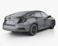 Honda Civic LX 인테리어 가 있는 2019 3D 모델 