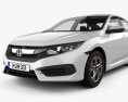 Honda Civic LX з детальним інтер'єром 2019 3D модель