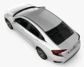Honda Civic LX con interni 2019 Modello 3D vista dall'alto