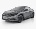 Honda Civic coupe 2019 3D模型 wire render