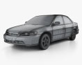 Honda Accord EX (US) 2002 3D模型 wire render