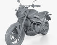 Honda NC700S 2014 3D-Modell clay render