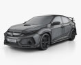 Honda Civic Type R プロトタイプの 5ドア ハッチバック 2019 3Dモデル wire render
