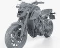 Honda CB650F 2017 3D模型 clay render