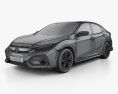 Honda Civic Sport 掀背车 2019 3D模型 wire render