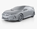 Honda Civic Type-R Prototyp Fließheck mit Innenraum 2019 3D-Modell clay render