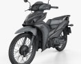Honda Wave 110S 2017 3D-Modell wire render