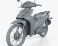 Honda Wave 110S 2017 3D-Modell clay render