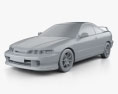 Honda Integra Type-R coupé 2001 3D-Modell clay render