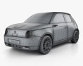 Honda e 2020 3D 모델  wire render