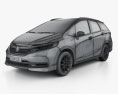 Honda Shuttle hybrid 2019 3D-Modell wire render