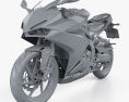 Honda CBR250RR 2020 3D-Modell clay render