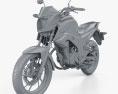 Honda CB160F 2020 3D-Modell clay render