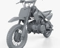 Honda CRF50F 2004 3D-Modell clay render