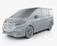 Honda StepWGN ModuloX 2024 3d model clay render
