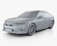 Honda Civic Sport US-spec 轿车 2024 3D模型 clay render