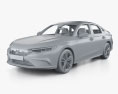 Honda Integra CN-spec mit Innenraum 2024 3D-Modell clay render