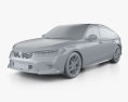 Honda Civic eHEV 해치백 2024 3D 모델  clay render
