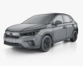 Honda City Fließheck 2024 3D-Modell wire render