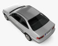 Honda Civic coupe 带内饰 1999 3D模型 顶视图