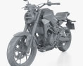 Honda CB250R 2022 3d model clay render