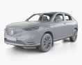 Honda HR-V e-HEV з детальним інтер'єром 2024 3D модель clay render