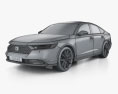 Honda Accord Hybrid Touring 2024 3Dモデル wire render