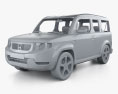 Honda Element EX з детальним інтер'єром 2015 3D модель clay render