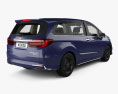 Honda Odyssey e-HEV Absolute EX з детальним інтер'єром 2024 3D модель back view