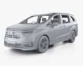 Honda Odyssey e-HEV Absolute EX с детальным интерьером 2024 3D модель clay render