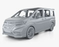Honda StepWGN ModuloX com interior 2024 Modelo 3d argila render