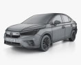 Honda City Sedán RS 2022 Modelo 3D wire render