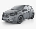Honda Brio 2024 3D 모델  wire render