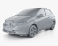 Honda Brio 2024 3D-Modell clay render