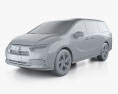 Honda Odyssey Elite 2024 3Dモデル clay render