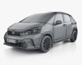 Honda Fit E-HEV 2023 3Dモデル wire render