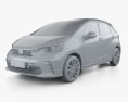 Honda Fit E-HEV 2023 3D-Modell clay render
