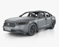 Honda Accord Hybrid Touring with HQ interior 2023 3D-Modell wire render